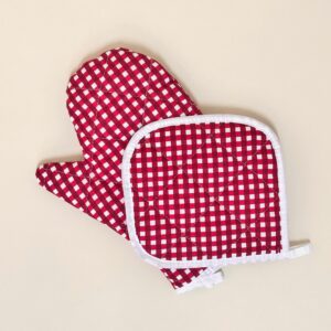 Kuhinjski set bordo kockice