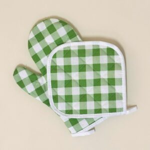 Kuhinjski set zeleni karo